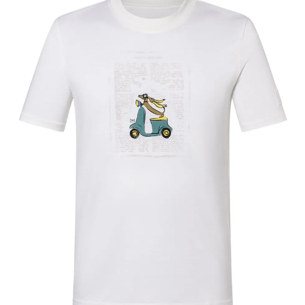 SUPER.NATURAL Racing Dachshund Bio J T-shirt voor heren - Fresh White/Various