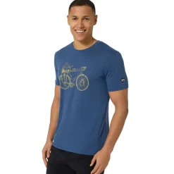 T-Shirts & Tops < SUPER.NATURAL Wander Whee T-shirt voor heren - Ocean Bue/Dried Tobacco
