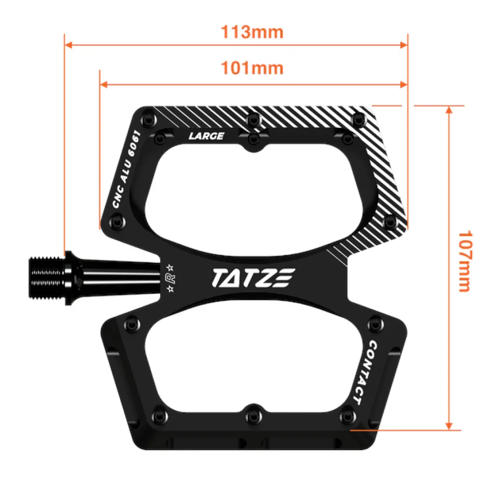 Tatze CONTACT CNC Large Platformpedalen - zwart