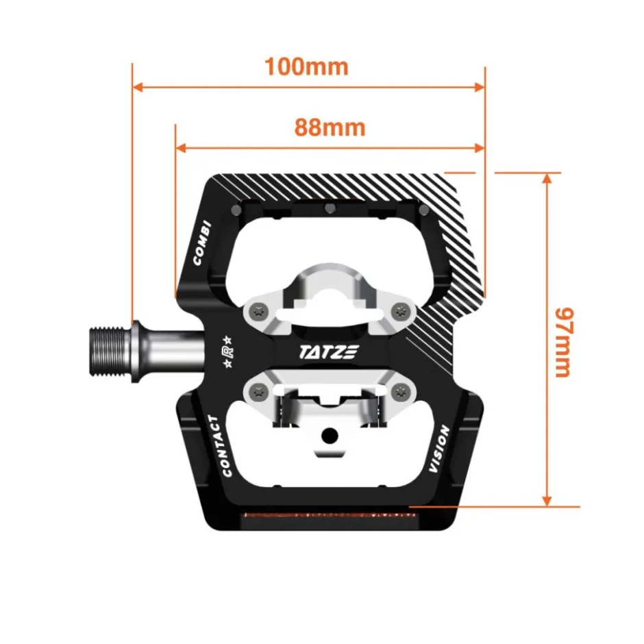 Klikpedalen|Combi Pedalen < Tatze CONTACT Combi Vision Hybrid Pedalen - black