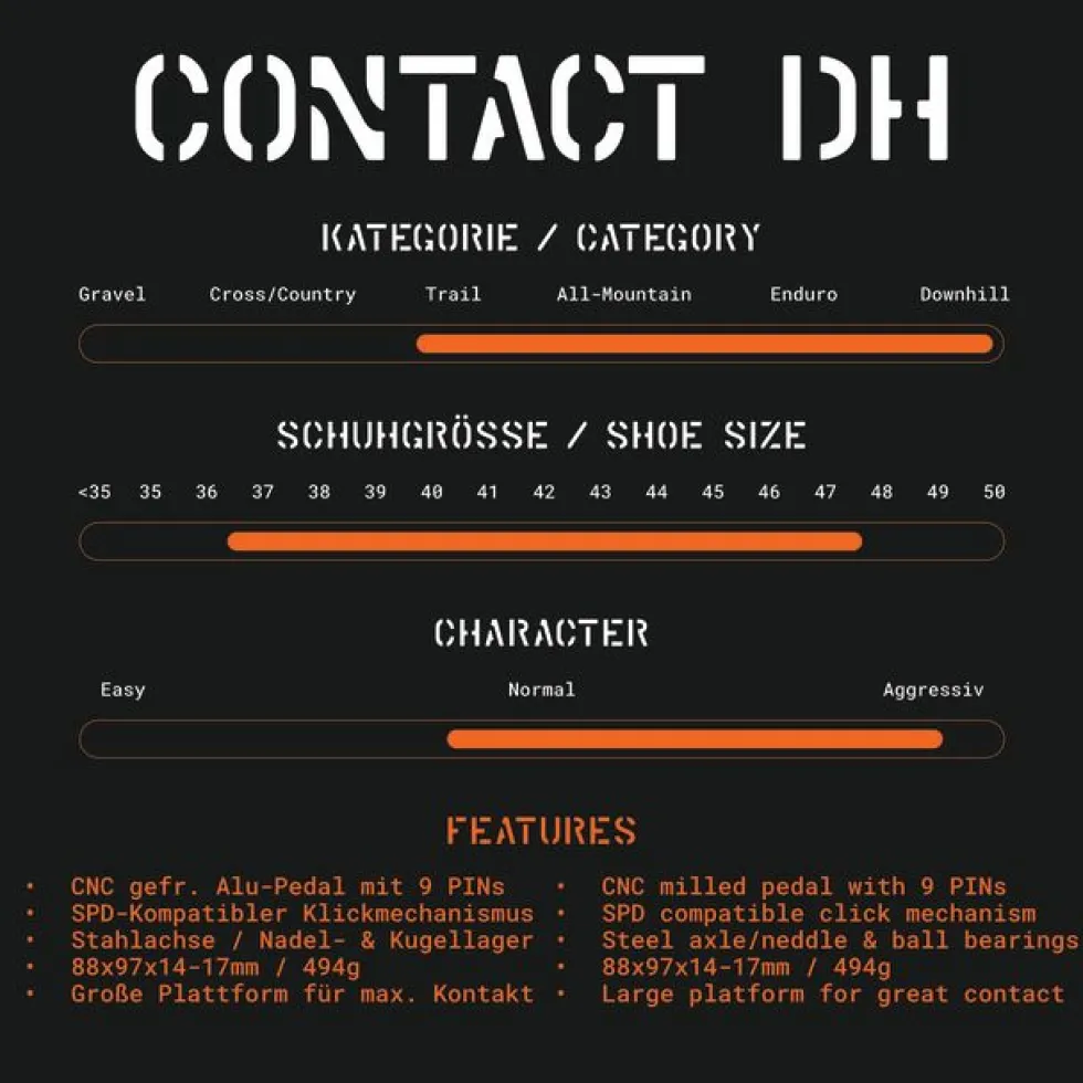 Tatze CONTACT DH Klikpedalen - oranje