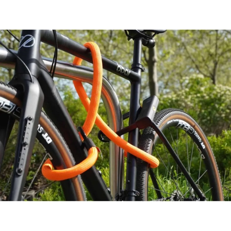 Beugelsloten < Texlock tex–lock eyelet incl. D-lock u-slot - 160cm - acid orange
