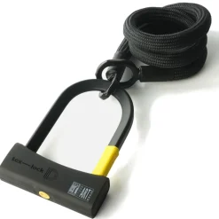 Beugelsloten < Texlock tex–lock eyelet incl. D-lock u-slot - 120cm - onyx black