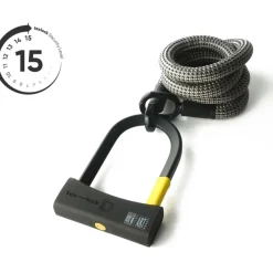 tex–lock eyelet incl. D-lock u-slot - 160cm - electric grey