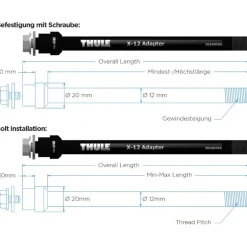 Thule Adapter voor Steekas - Schroefbevestiging - zwart