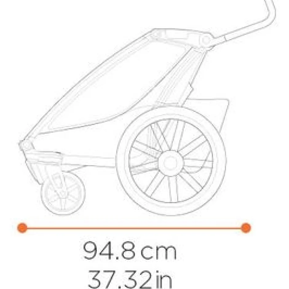 Kinderkarren < Thule Chariot Cross 2 Double - Fietskar voor Kinderen - dark slate