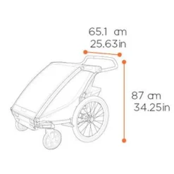 Thule Chariot Cross 2 Single - Fietskar voor Kinderen - dark slate