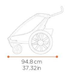 Thule Chariot Cross 2 Single - Fietskar voor Kinderen - faded khaki