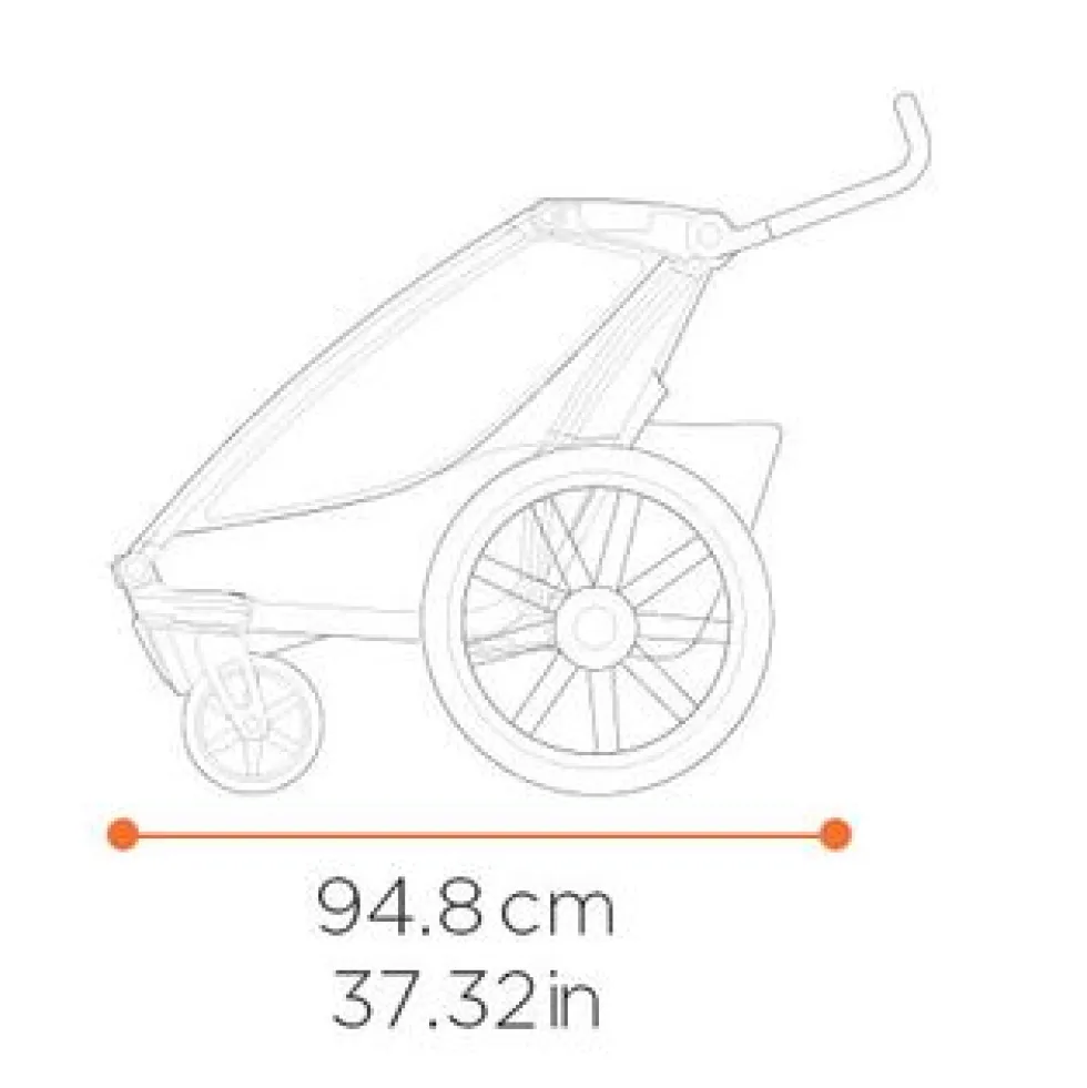 Thule Chariot Cross 2 Single - Fietskar voor Kinderen - faded khaki