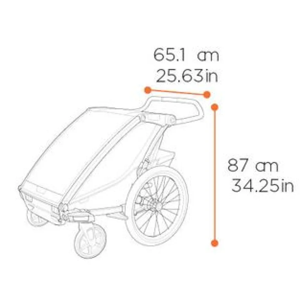 Thule Chariot Cross 2 Single - Fietskar voor Kinderen - faded khaki
