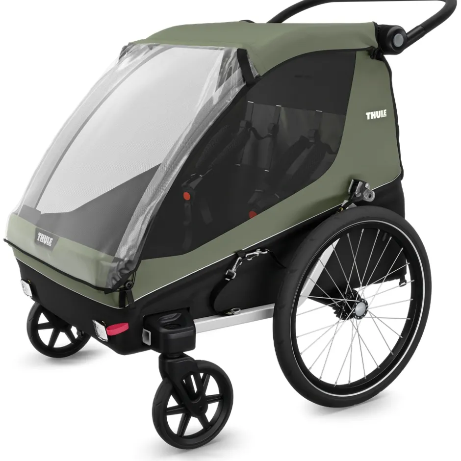 Kinderkarren < Thule Courier 3 in 1 - Fietskar voor Kinderen - Vintage Green