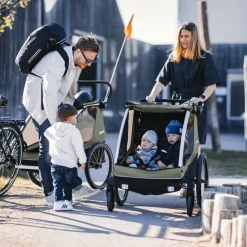 Kinderkarren < Thule Courier 3 in 1 - Fietskar voor Kinderen - Vintage Green