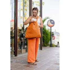 Ticket To The Moon Eco Bag Premium Boodschappentas - Large - 30L - Terracotta Orange