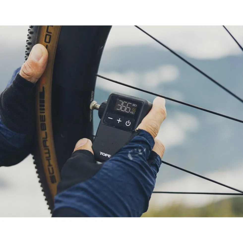 Topeak E-Booster Digital Mini Batterij-Luchtpomp - zwart