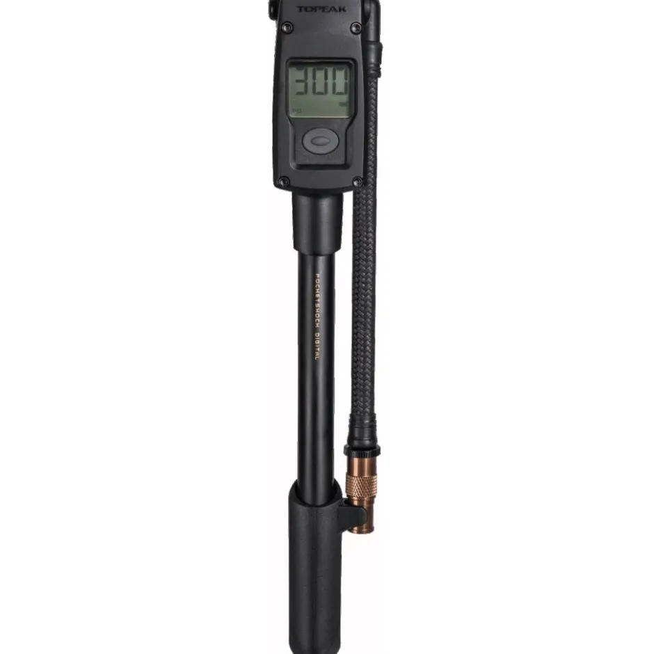 Voorvorkpompen < Topeak Pocket Shock Digital Shock Pump - zwart
