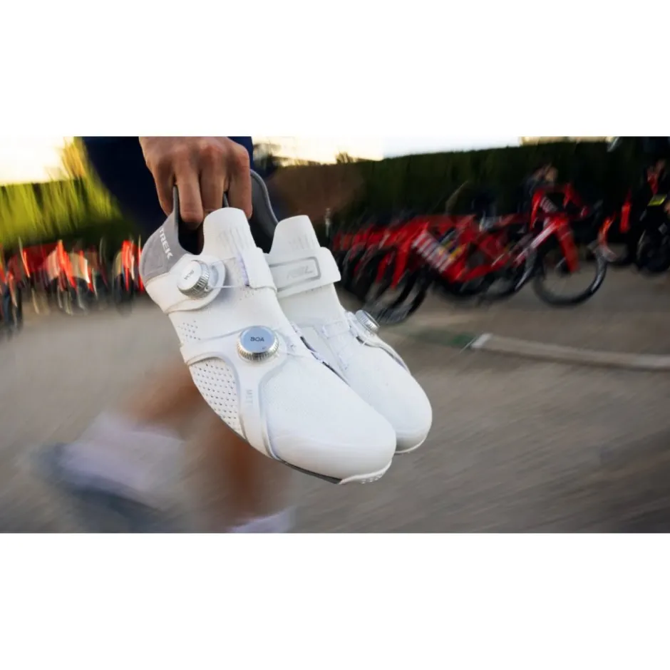 Wielrenschoenen|Wielrenschoenen < Trek RSL Knit Racefietsschoenen - Wit/Zilver