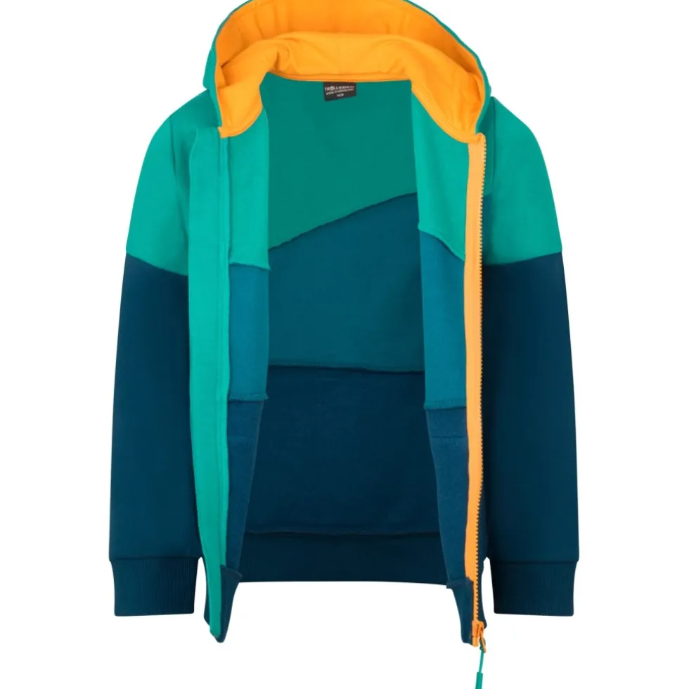 Trollkids Alesund Sweatjas Kinderen - Madeira Blue/Lagoon Green/Sea Green