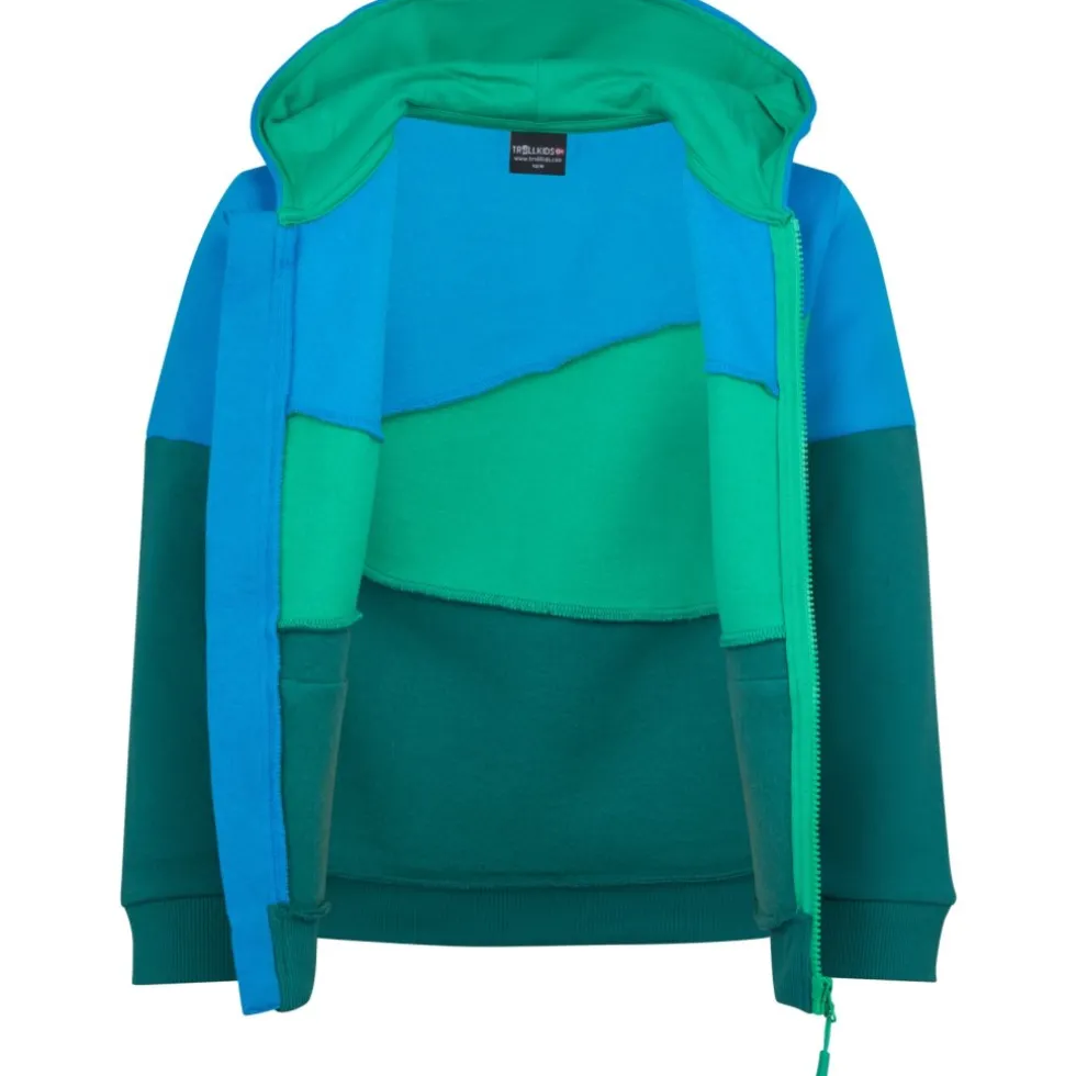 Trollkids Alesund Sweatjas Kinderen - Jungle Green/Dynamic Blue
