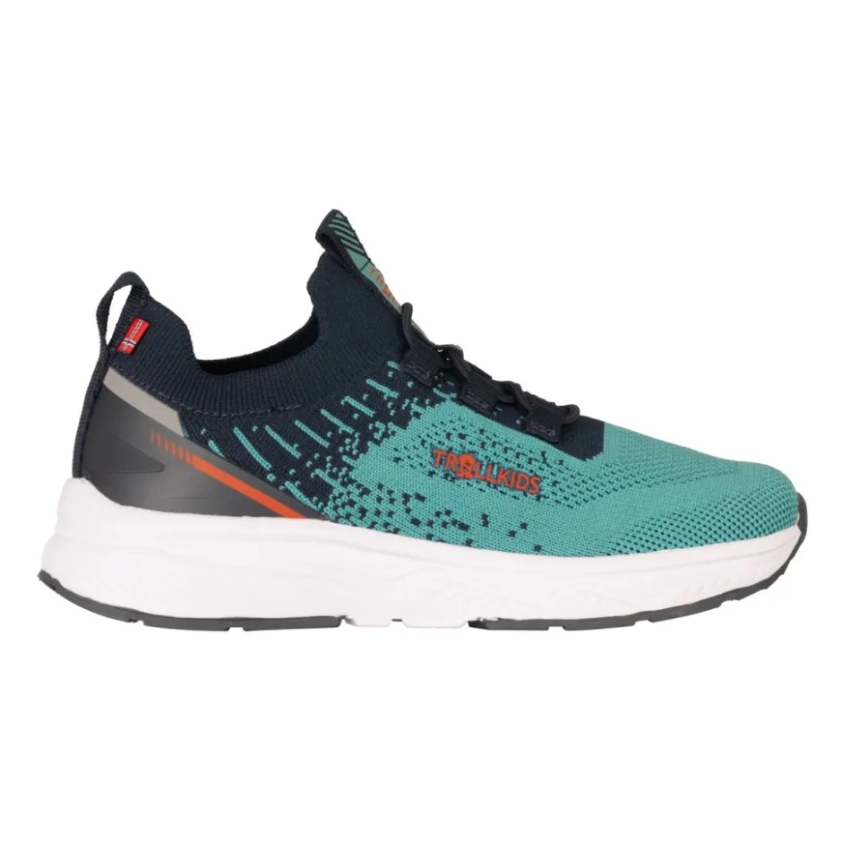 Schoenen < Trollkids Balestrand Sneaker Kinderen - Dusty Turquoise/Dark Navy/Glow Orange