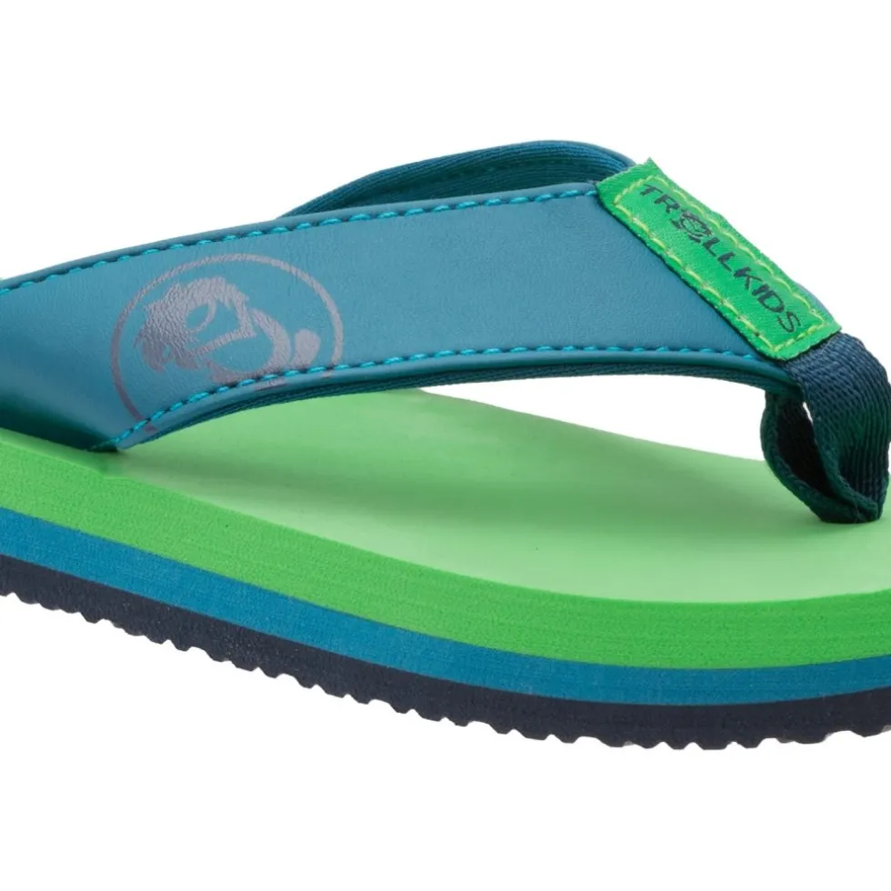 Trollkids Haukland Strand sandalen voor kinderen - Fresh Green/Dark Marine/Mystic Blue