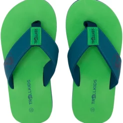 Trollkids Haukland Strand sandalen voor kinderen - Fresh Green/Dark Marine/Mystic Blue