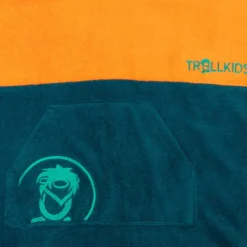 Trollkids Kvalvika Surf Badponcho kinderen - Sahara Sunset/ Lagoon Green