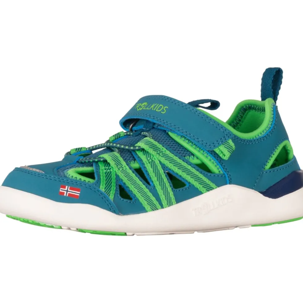 Trollkids Saltfjord Barefoot Sandalen Kinderen - Dark Marine/Fresh Green/Mystic Blue