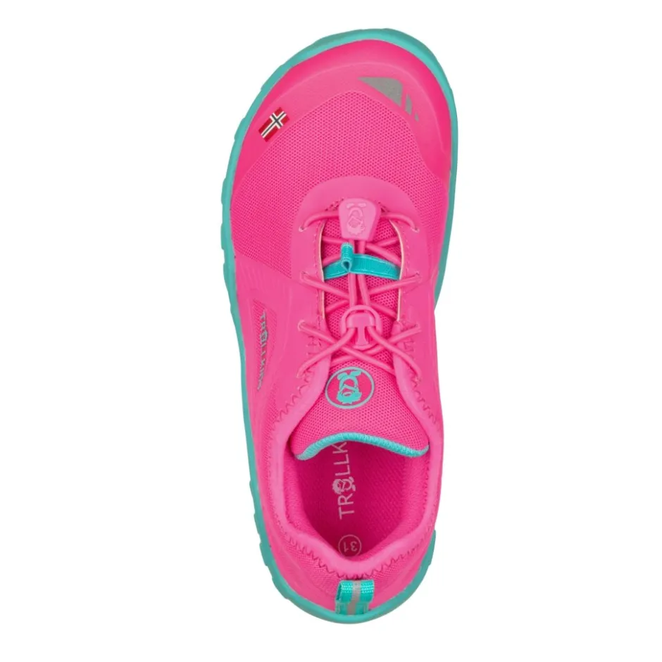 Barefoot Schoenen|Barefoot Schoenen < Trollkids Skanden Hiker Barefoot schoenen voor kinderen - Light Magenta/Dark Mint