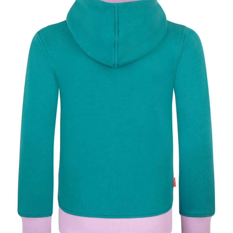 Trollkids Troll Hoodie Kinderen - Ocean Green/Light Violet/Dusty Teal
