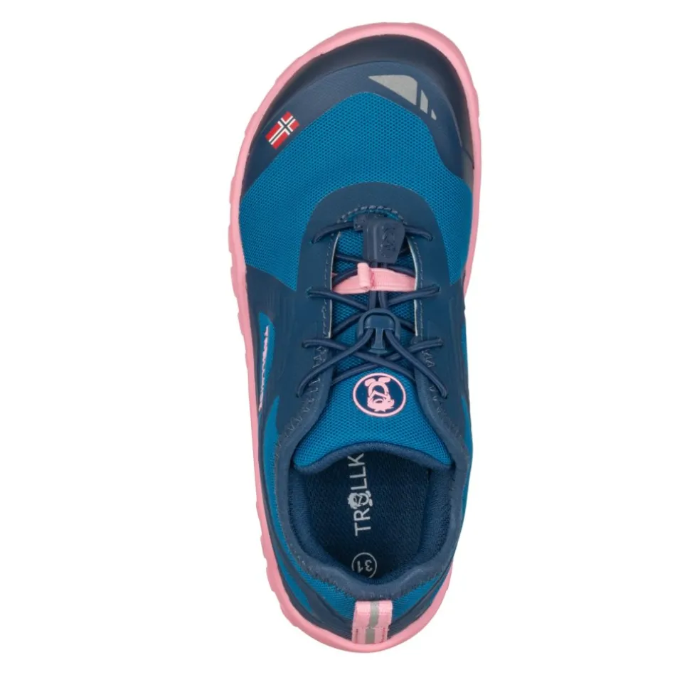 Trollkids Skanden Hiker Barefoot schoenen voor kinderen - Madeira Blue/Peony Rose