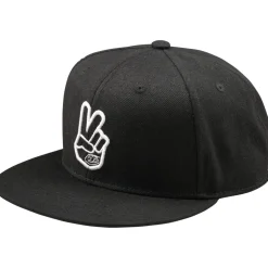 Troy Lee Designs Flat Bill Snapback Pet - Peace Black