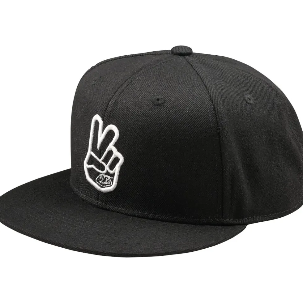 Troy Lee Designs Flat Bill Snapback Pet - Peace Black