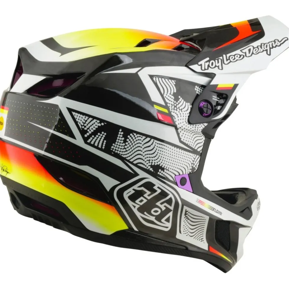 Troy Lee Designs D4 Carbon MIPS Helm - Lined Up Black