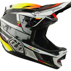 Troy Lee Designs D4 Carbon MIPS Helm - Lined Up Black