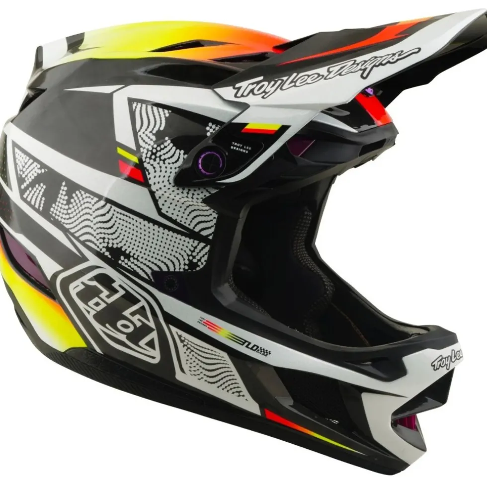 Troy Lee Designs D4 Carbon MIPS Helm - Lined Up Black