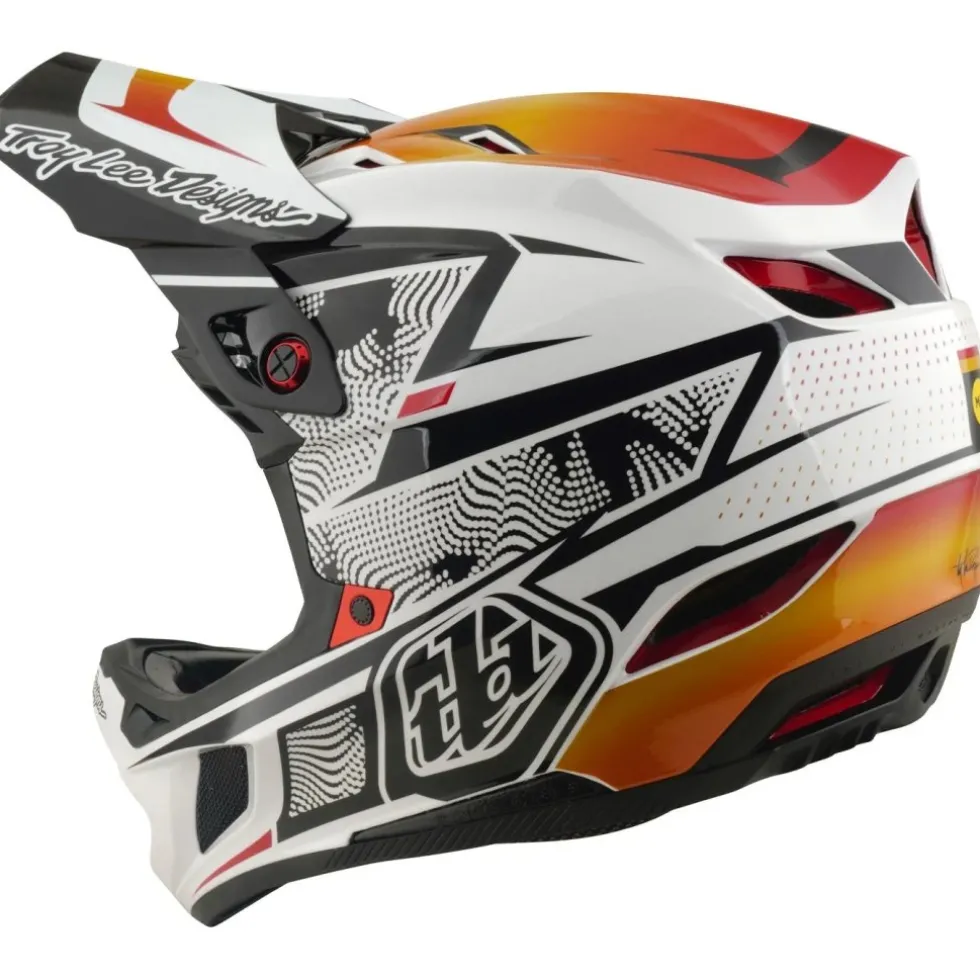 Troy Lee Designs D4 Composite MIPS Helm - Lined Up White