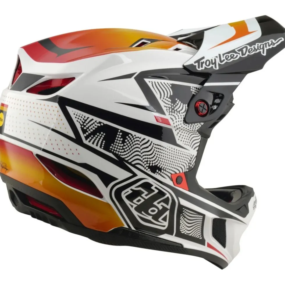 Troy Lee Designs D4 Composite MIPS Helm - Lined Up White