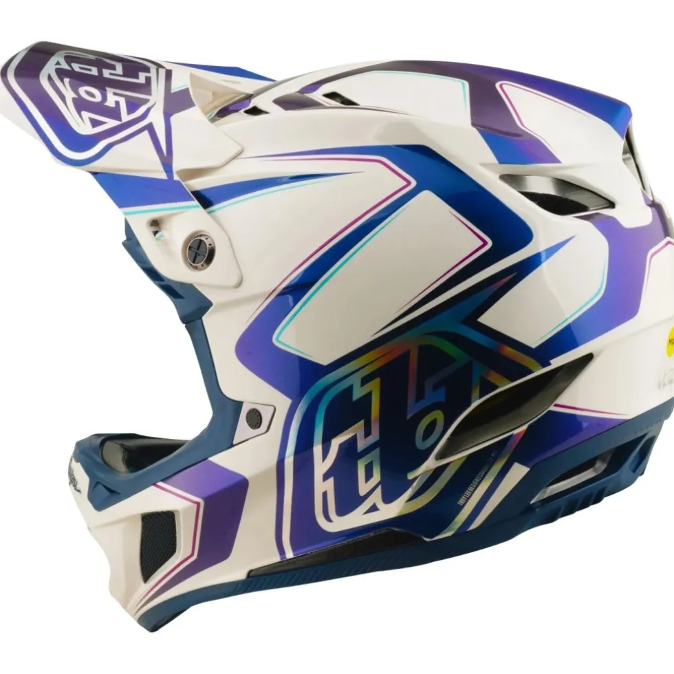 Troy Lee Designs D4 Composite MIPS Helm - Flared White/Indigo