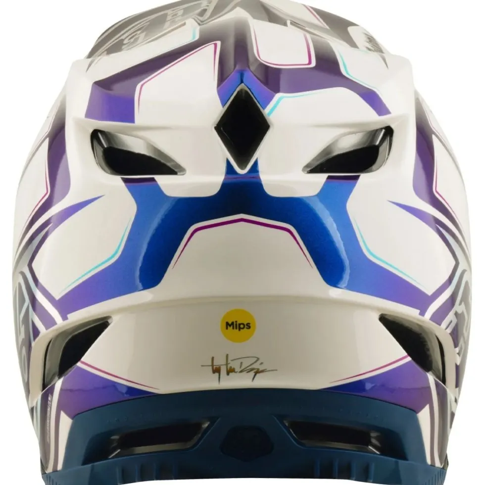 Troy Lee Designs D4 Composite MIPS Helm - Flared White/Indigo