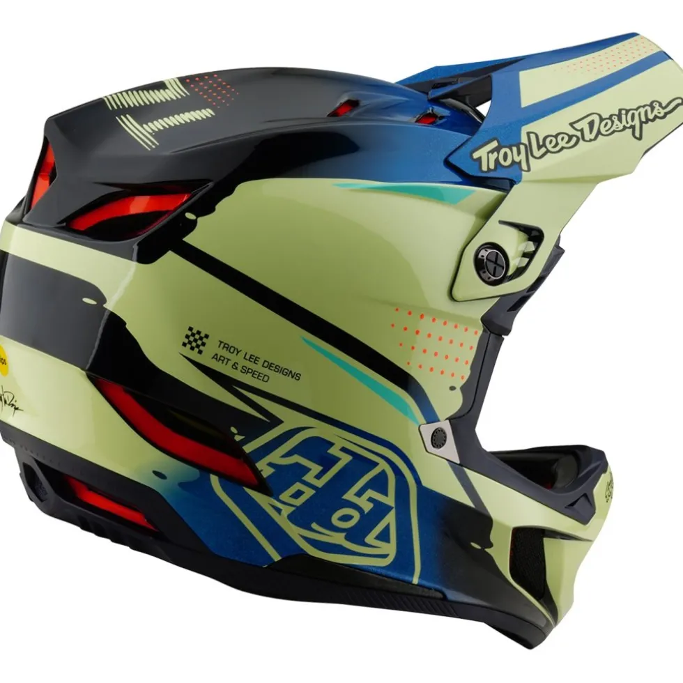 Troy Lee Designs D4 Composite MIPS Helm - Drip Glo Yellow