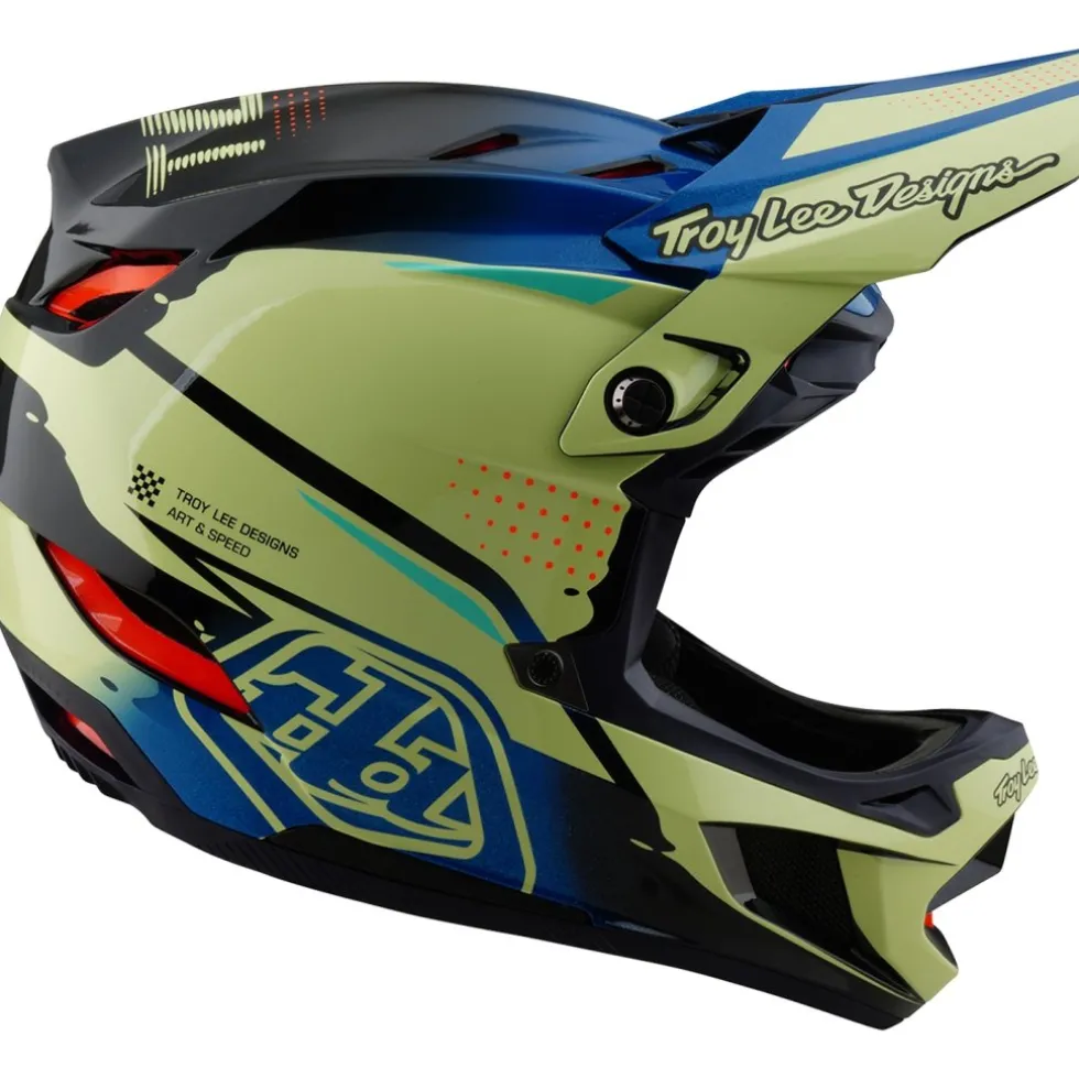 Troy Lee Designs D4 Composite MIPS Helm - Drip Glo Yellow