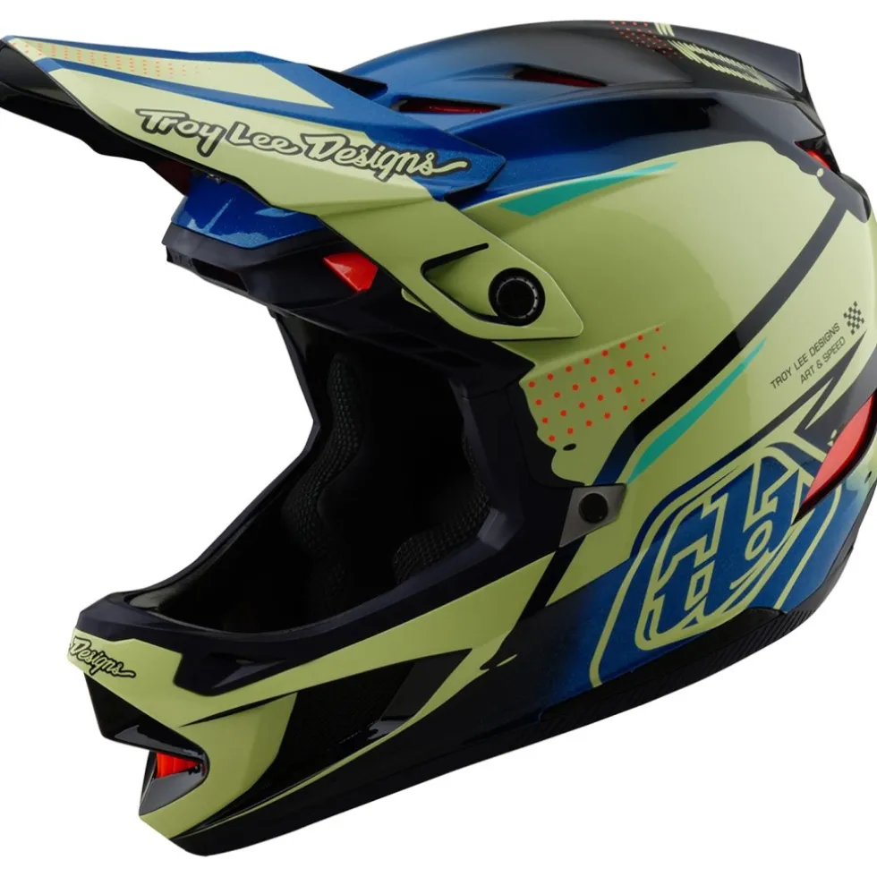 Troy Lee Designs D4 Composite MIPS Helm - Drip Glo Yellow
