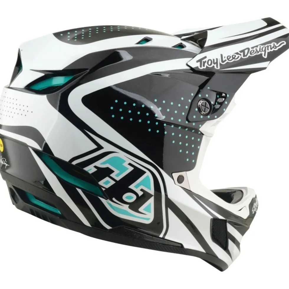 Troy Lee Designs D4 Polyacrylite MIPS Helm - The Line Charcoal/White