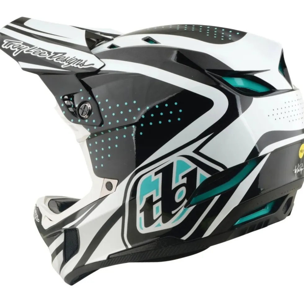 Troy Lee Designs D4 Polyacrylite MIPS Helm - The Line Charcoal/White