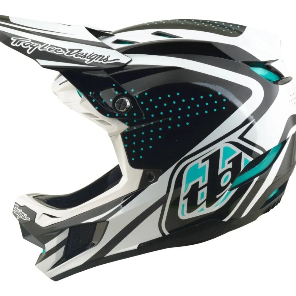 Troy Lee Designs D4 Polyacrylite MIPS Helm - The Line Charcoal/White
