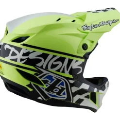 Troy Lee Designs D4 Polyacrylite MIPS Helm - Fifty-50 Navy/Glo Yellow