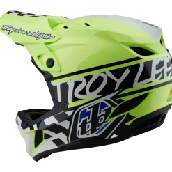 Troy Lee Designs D4 Polyacrylite MIPS Helm - Fifty-50 Navy/Glo Yellow