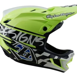 Troy Lee Designs D4 Polyacrylite MIPS Helm - Fifty-50 Navy/Glo Yellow