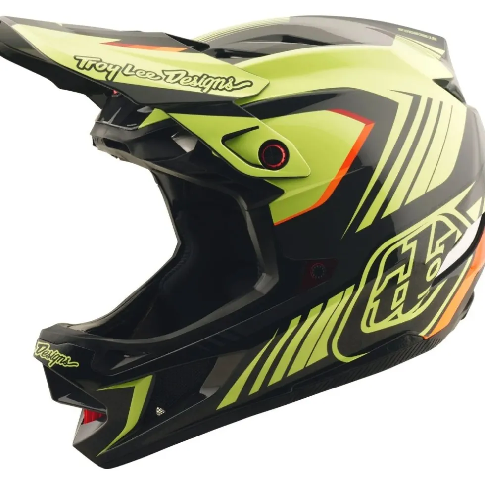Troy Lee Designs D4 Polyacrylite MIPS Helm - Qualifer Black/Yellow