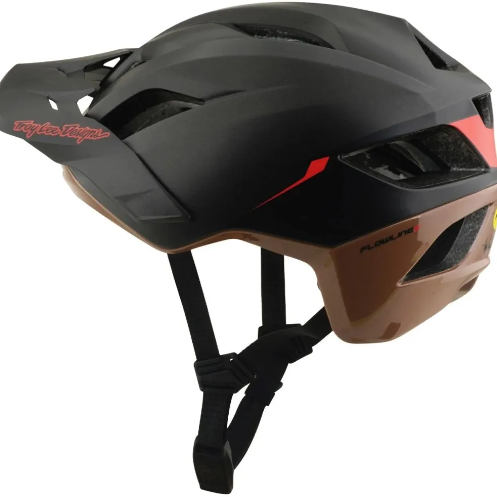 Troy Lee Designs Flowline SE MIPS Helm - Stacks Charcoal/Sienna